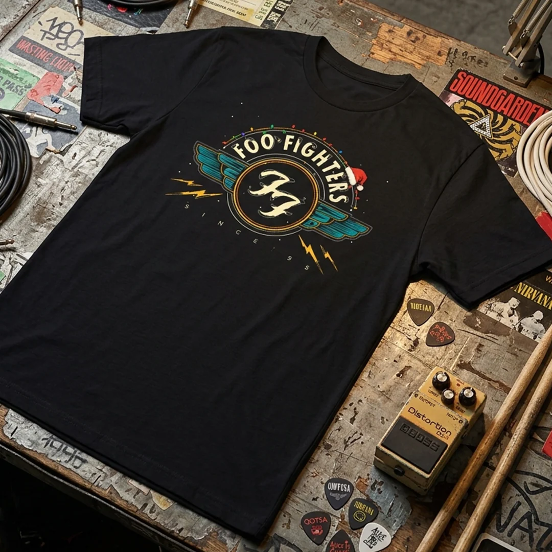 Camiseta de Algodon Foo Fighters Vintage Navidad - Image 3