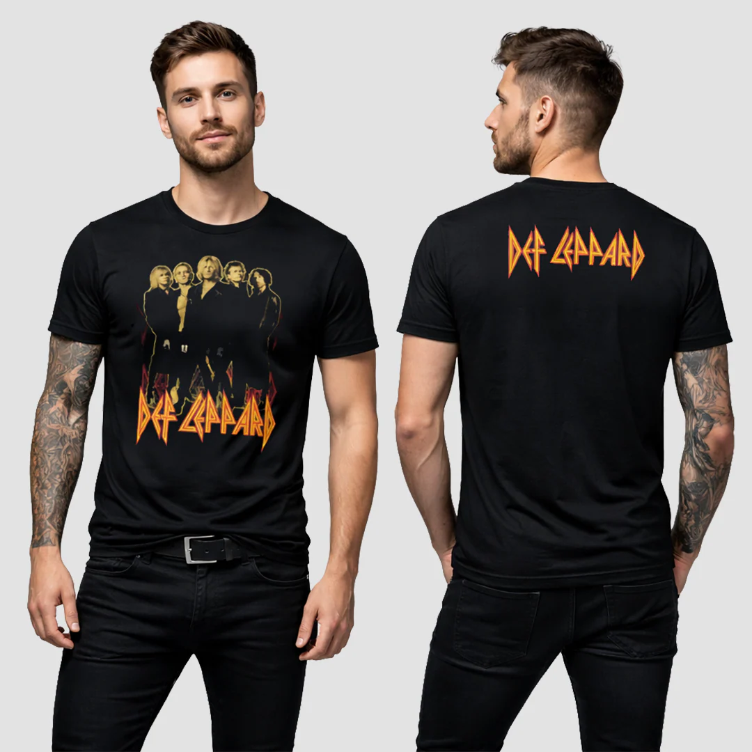 Camiseta Def Leppard Band Doble estampado - Image 3