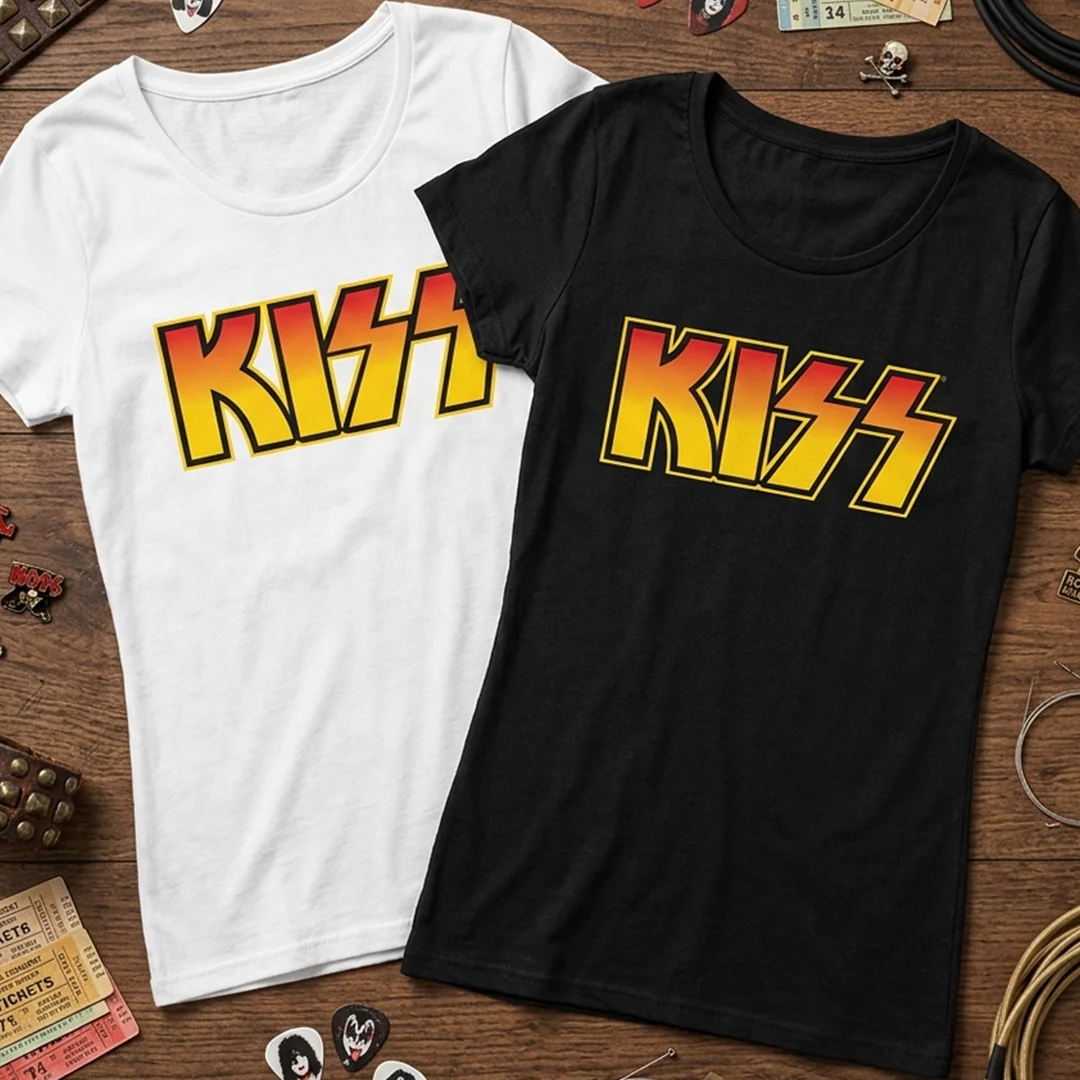 Camiseta en Algodon Kiss Logo Rock Style - Image 4