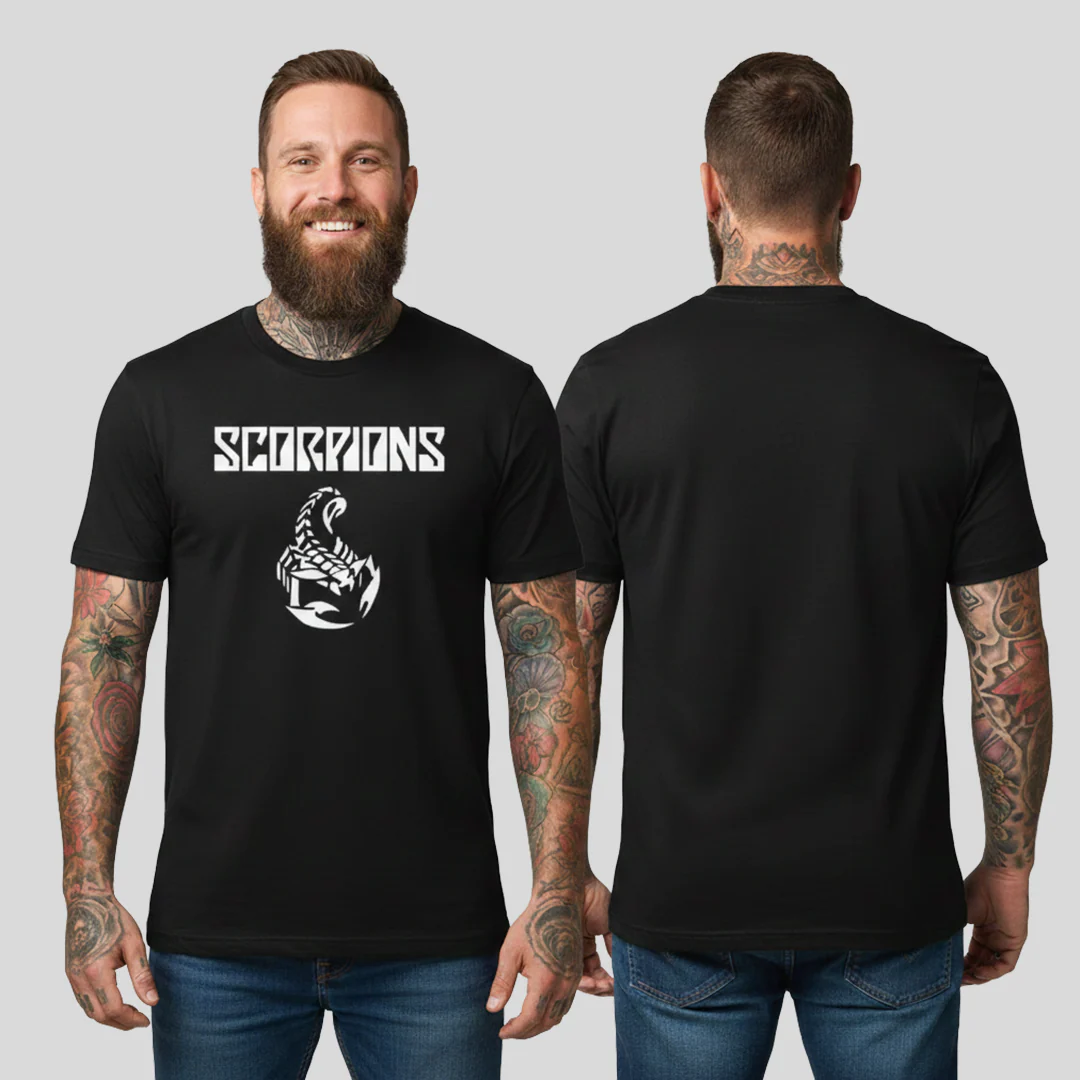 Camiseta En algodon Rock Bands Scorpions Logo - Image 2
