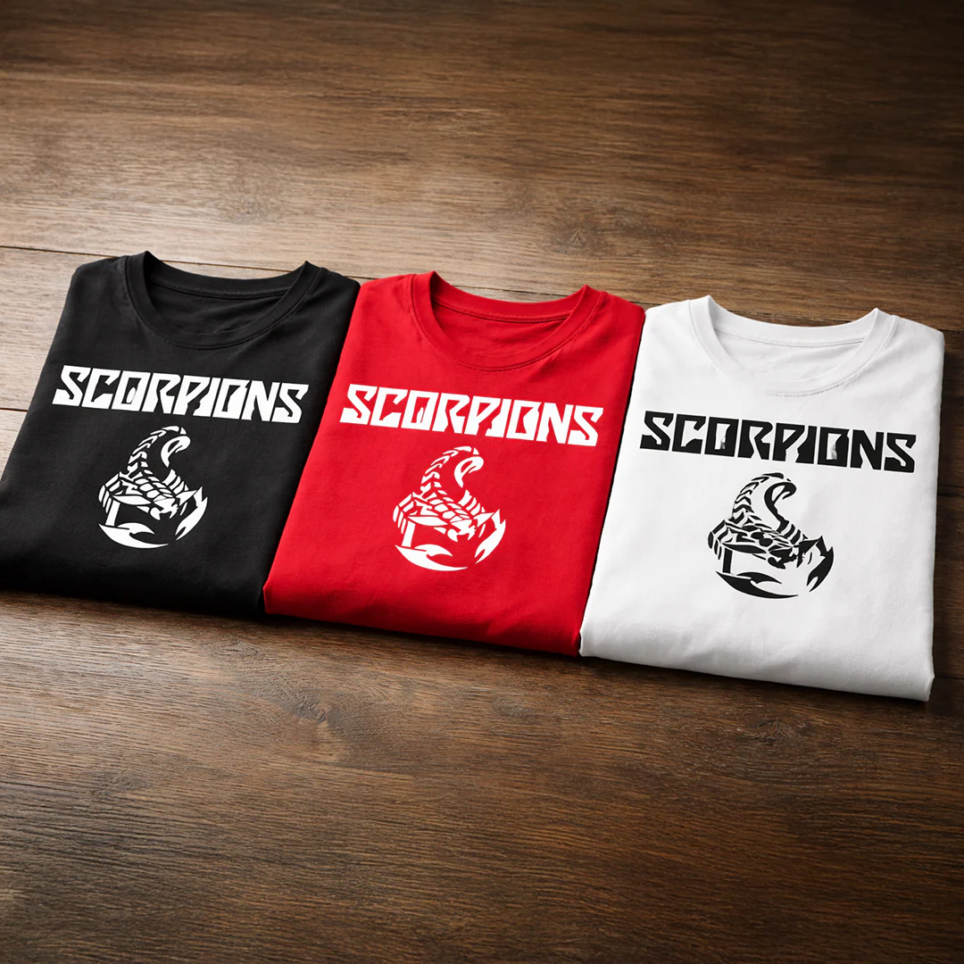 Camiseta En algodon Rock Bands Scorpions Logo - Image 5