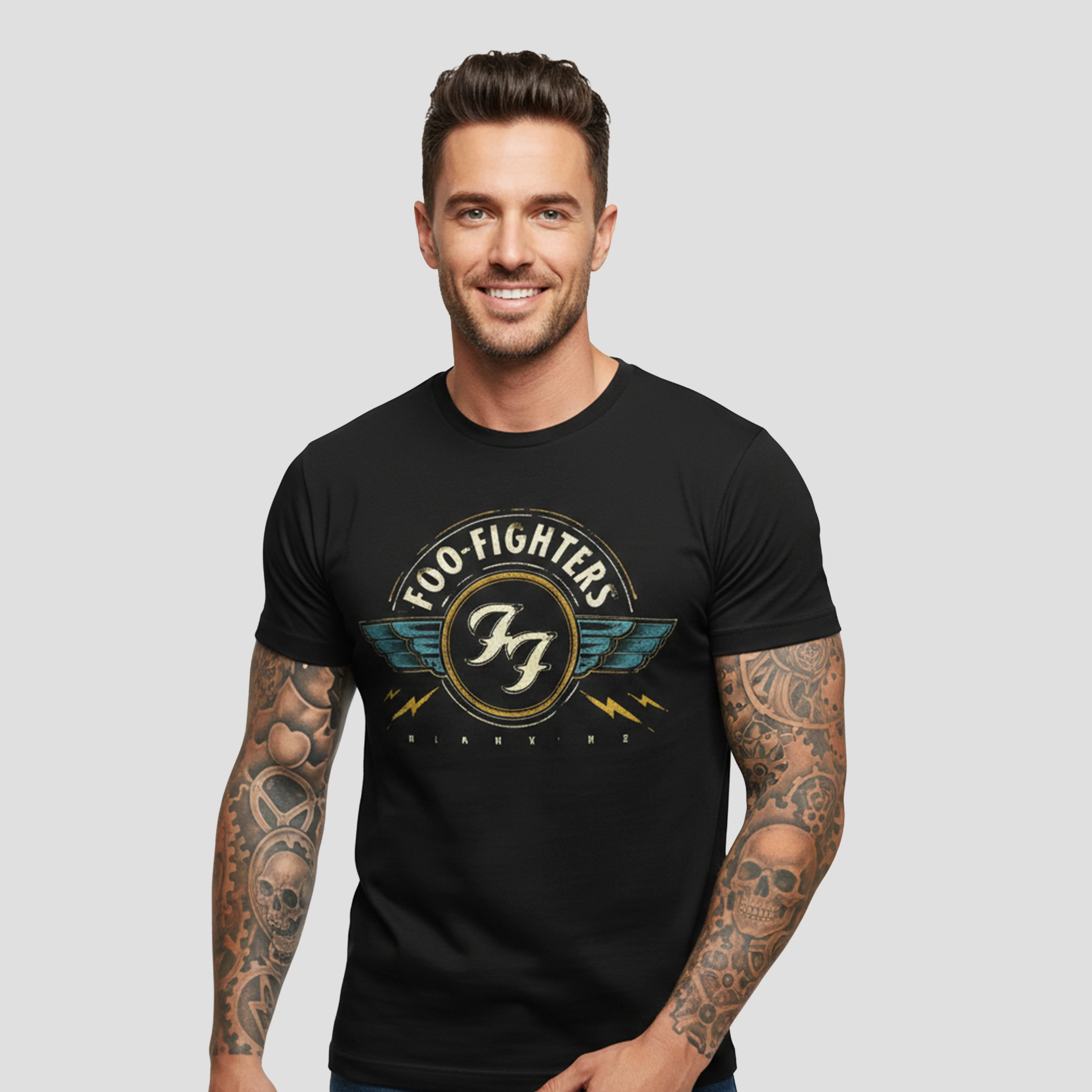 Camiseta de Algodon Foo Fighters Vintage Art - Image 3