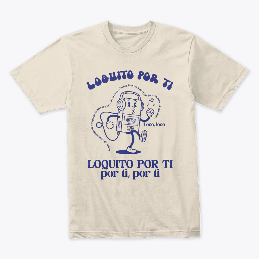 Camiseta Navideña Loquito Por Ti Azul