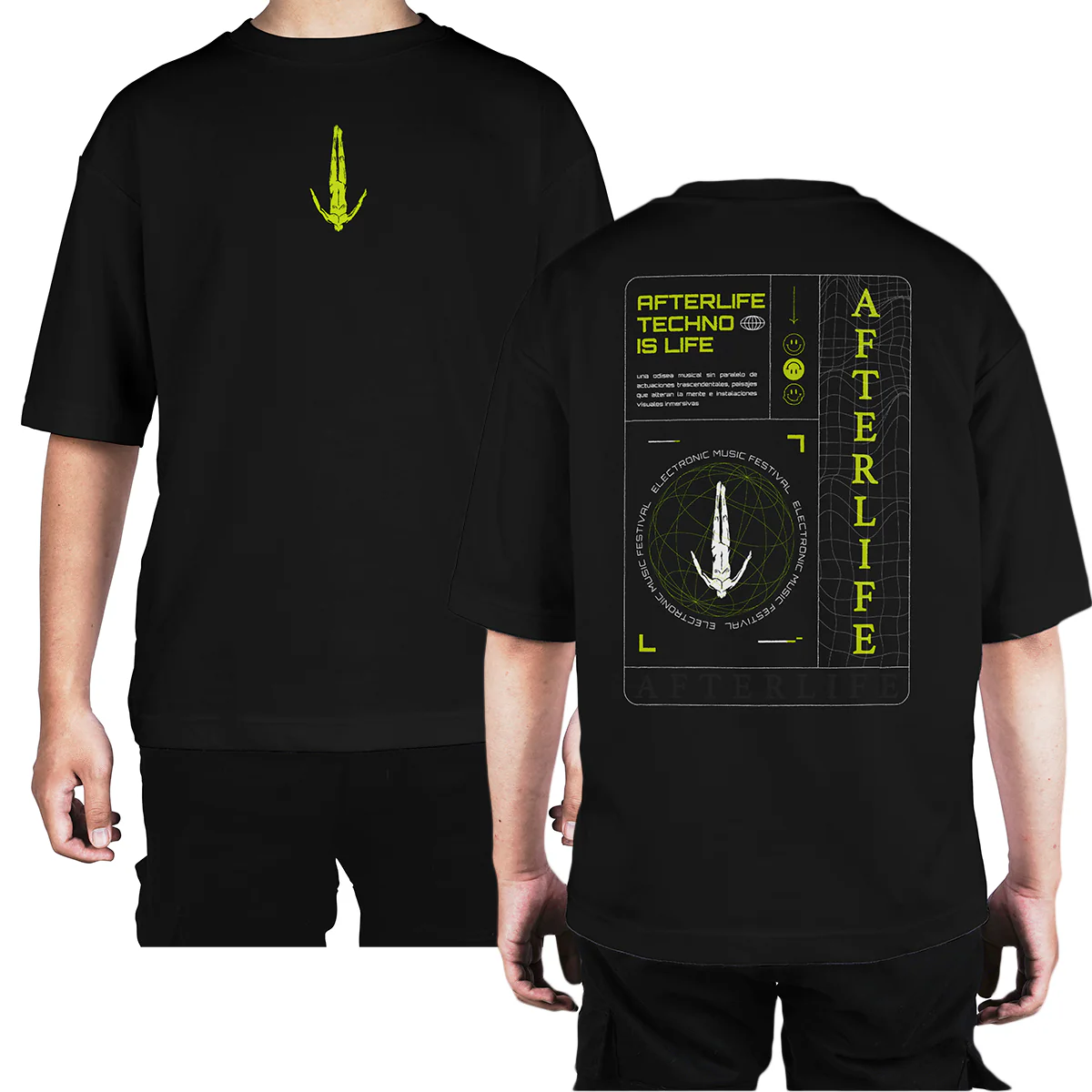 Camiseta Oversize Afterlife techno is life 2024