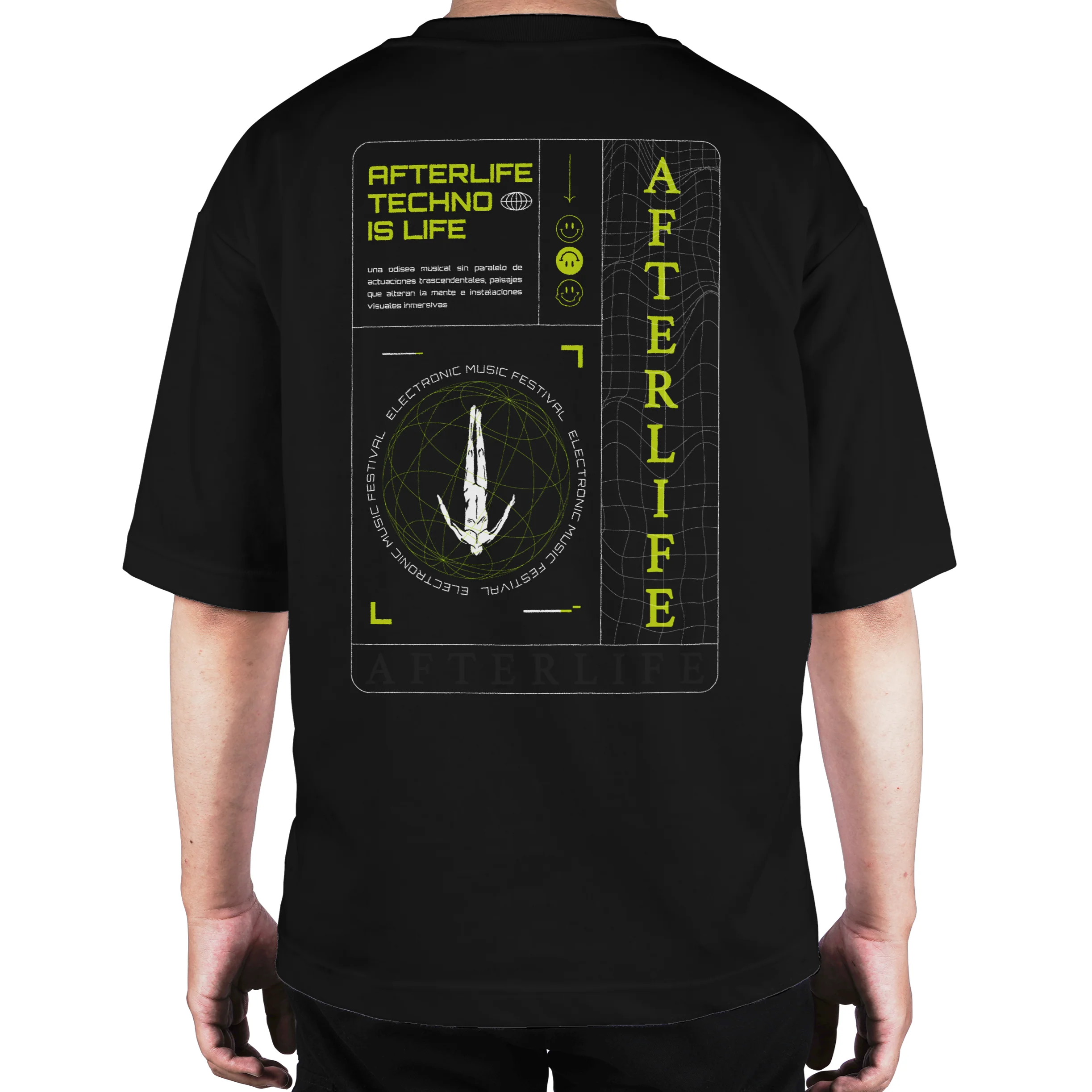 Camiseta Oversize Afterlife techno is life 2024 - Image 2