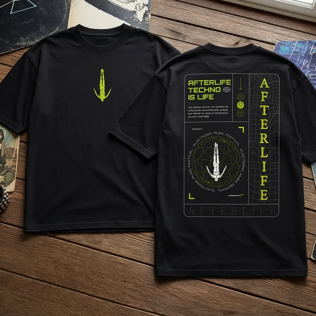 Camiseta Oversize Afterlife techno is life 2024 - Image 4