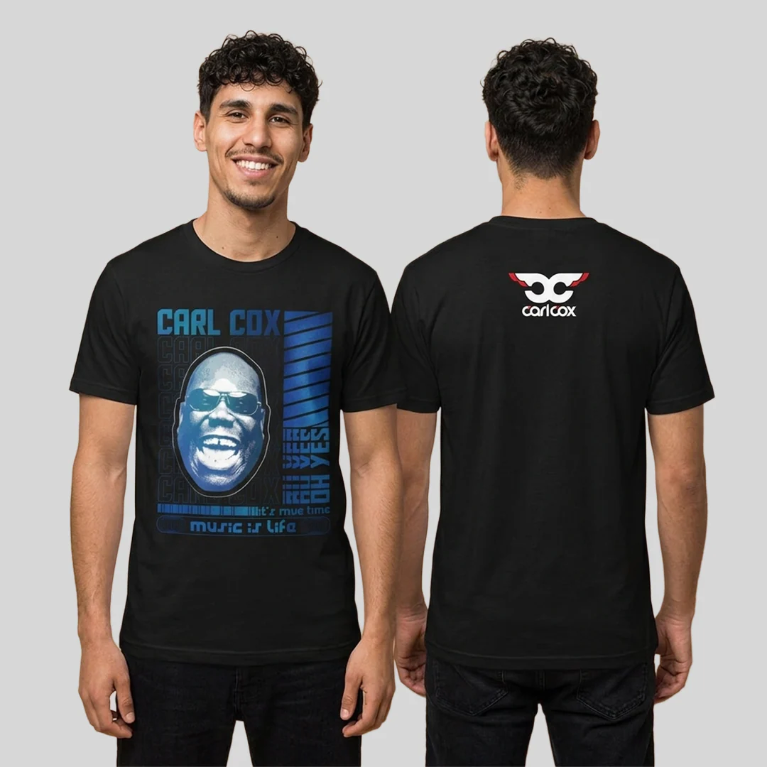 Camiseta Algodón Doble Estampado Carl Cox Music Life Blue - Image 3