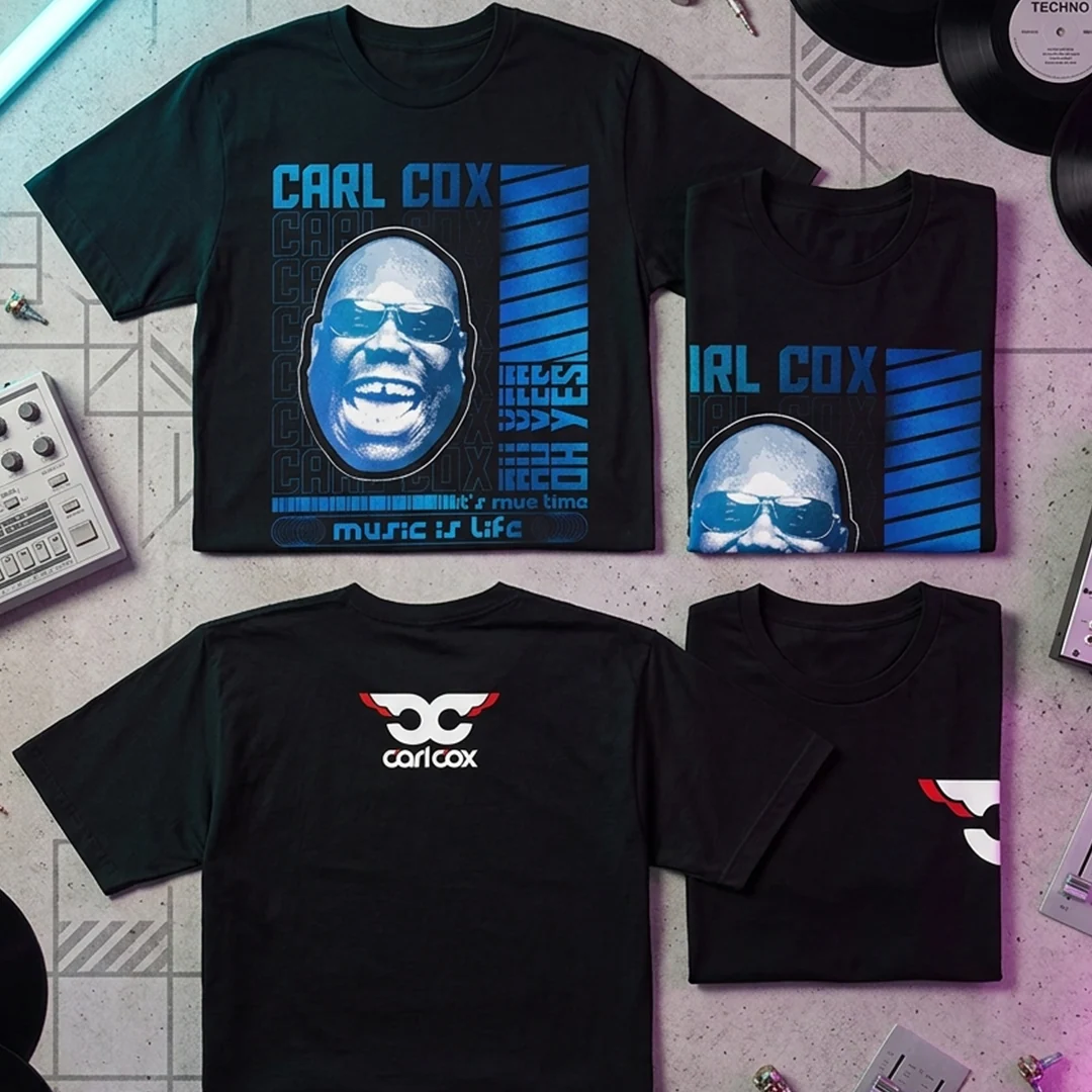 Camiseta Algodón Doble Estampado Carl Cox Music Life Blue - Image 4