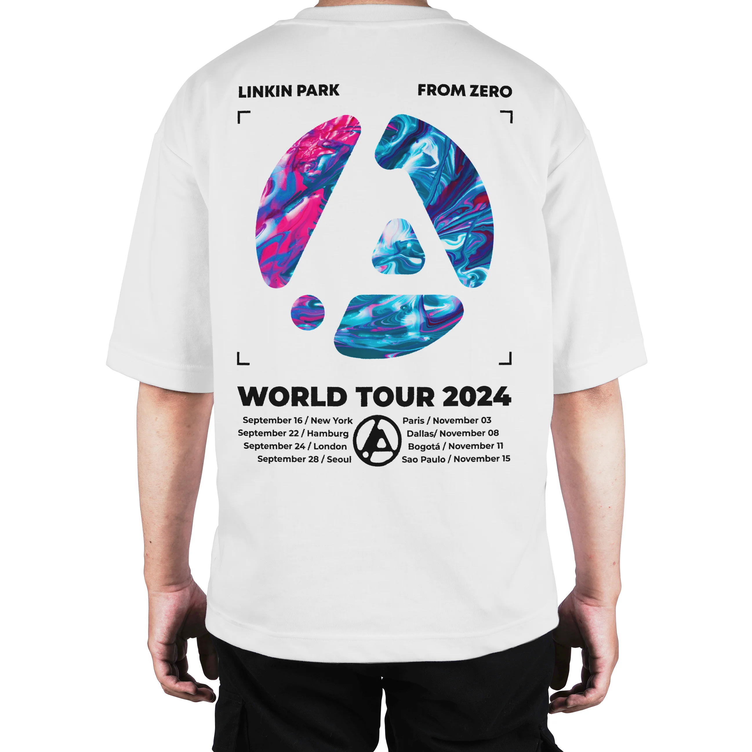 Camiseta Oversize Linkin Park From Zero Tour Blue - Image 6