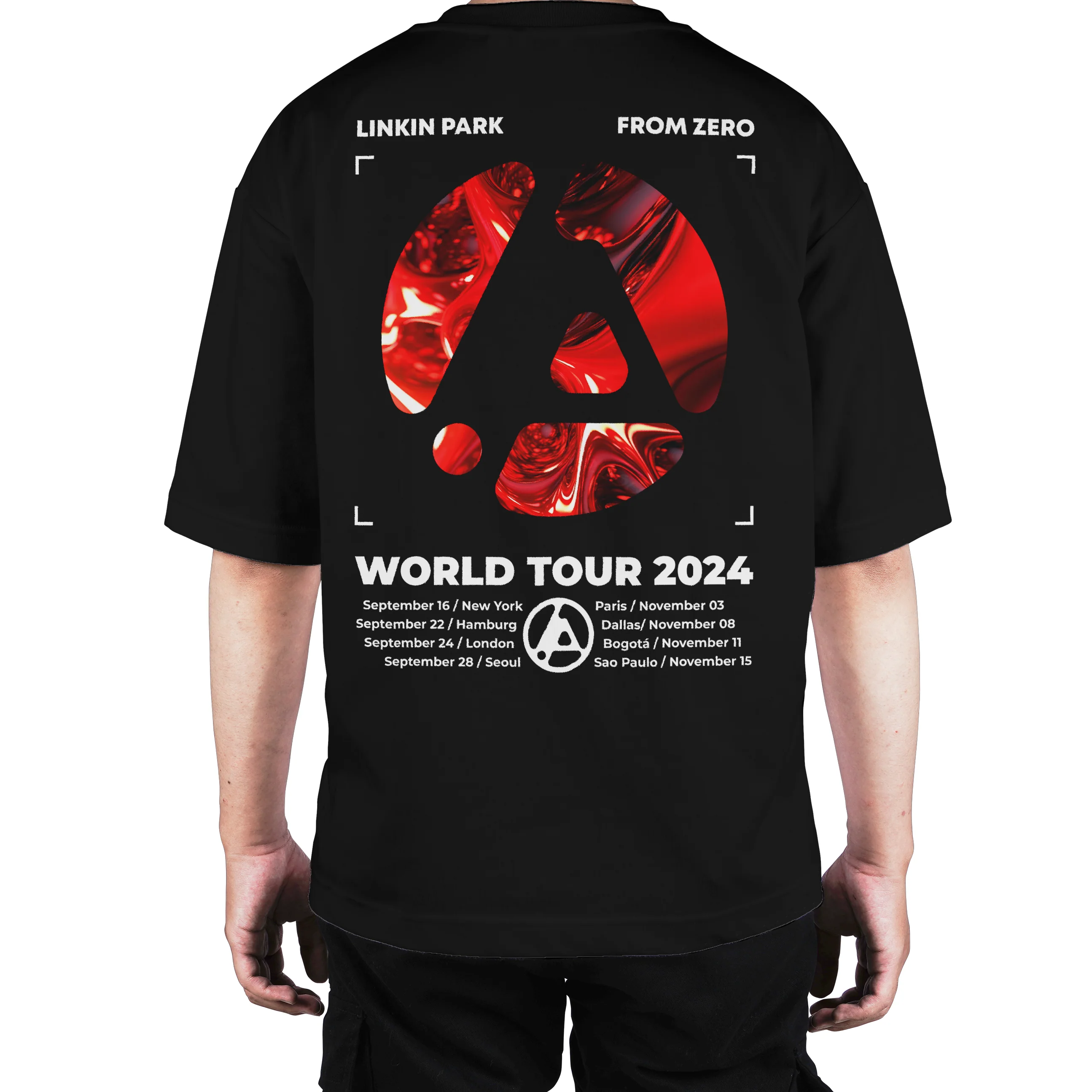 Camiseta Oversize Linkin Park From Zero Tour Red - Image 4