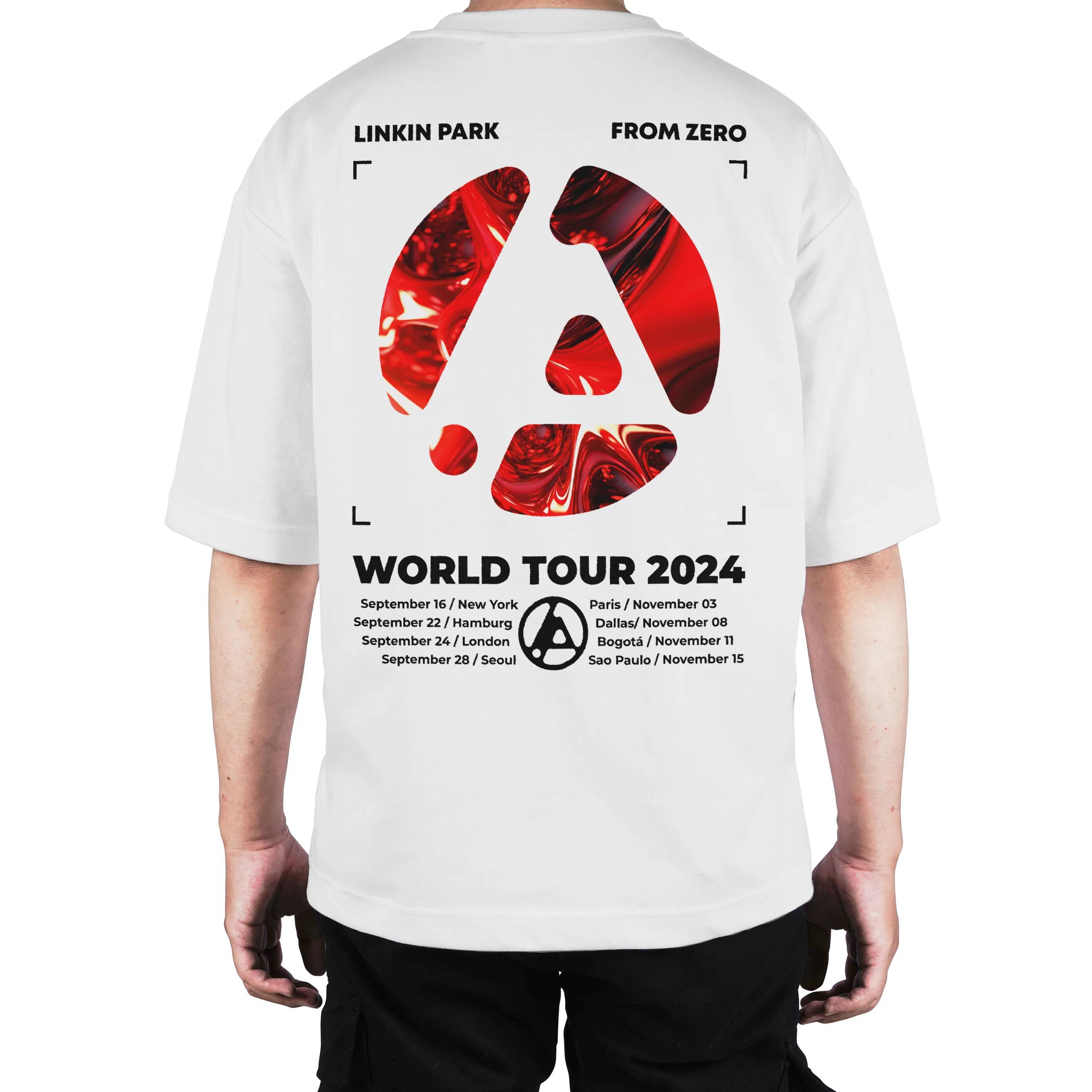 Camiseta Oversize Linkin Park From Zero Tour Red - Image 6