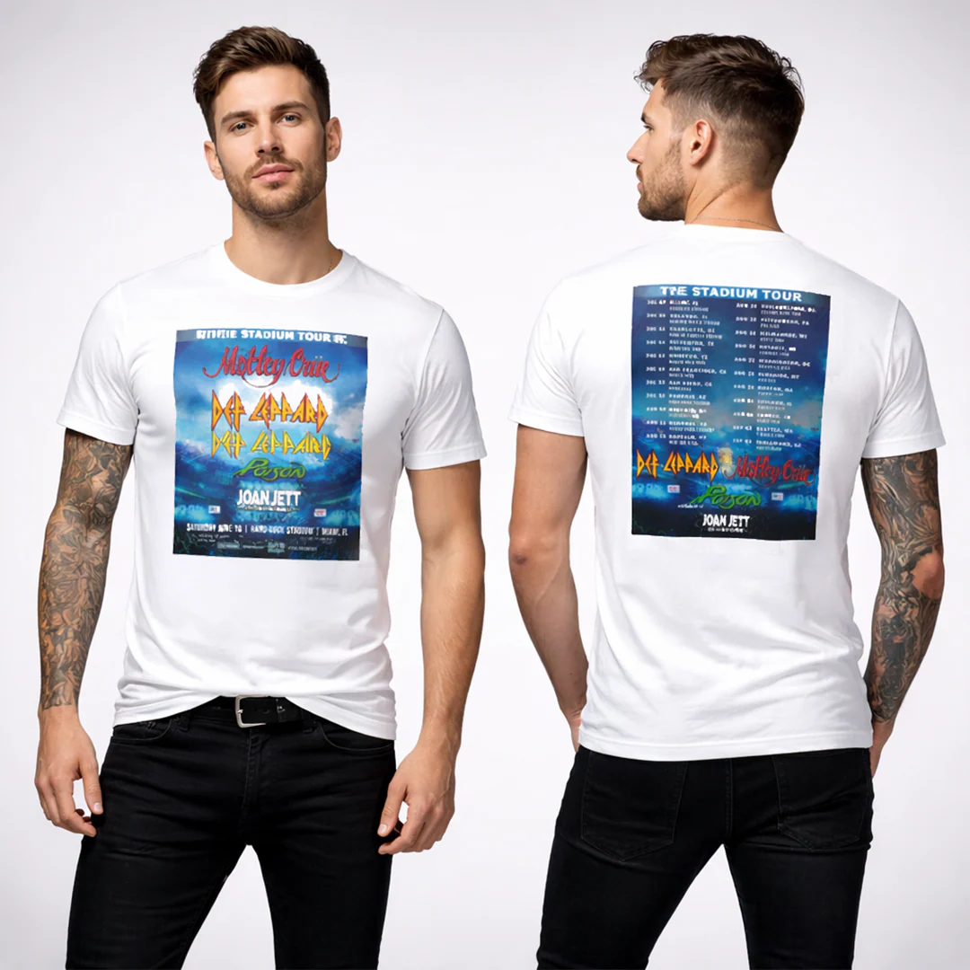 Camiseta Stadium Tour Motley Crue y Def Leppard Doble Estampado - Image 5