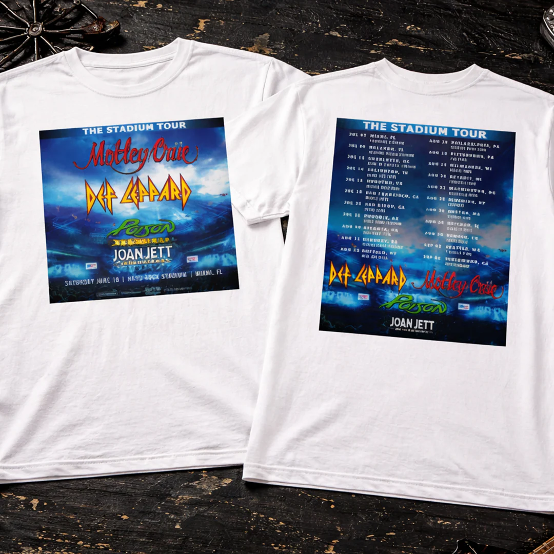Camiseta Stadium Tour Motley Crue y Def Leppard Doble Estampado - Image 6
